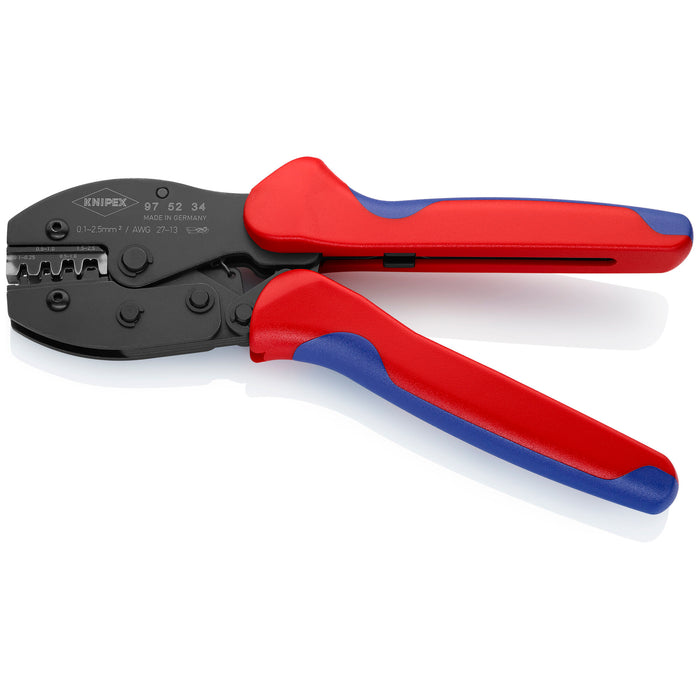Knipex 97 52 34 8 1/2" Crimping Pliers For Non-Insulated Open Plug-Type Connectors (Plug Width 2.8 and 4.8 mm)