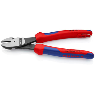 Knipex 74 02 200 T BKA 8" High Leverage Diagonal Cutters-Tethered Attachment