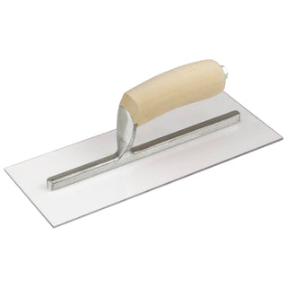 Kraft Tool PL658 11" x 4-1/2" Square End Plexi-Plastic Trowel with Camel Back Wood Handle