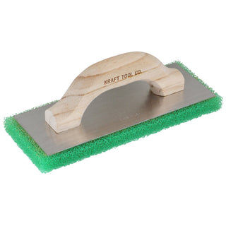 Kraft Tool PL607 12" x 5" x 3/4" Green Coarse Texture Float with Wood Handle