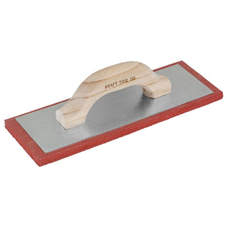 Kraft Tool PL384 12" x 4" x 1/2" Lightweight Red Rubber Float with Wood Handle