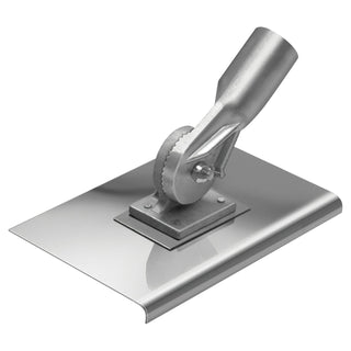 Kraft Tool CC037 10" x 10" 1/2"R Stainless Steel Walking Seamer/Edger with Threaded Handle Socket