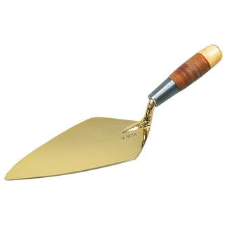 W. Rose RO316-10G 10" Gold Ceremonial Trowel with Leather Handle