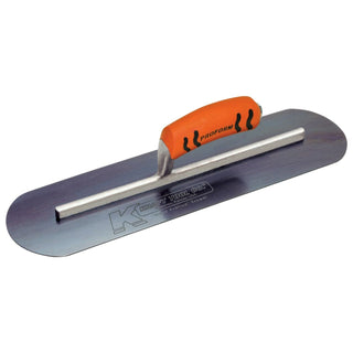 Kraft Tool CF738BPF 18" x 4" Blue Steel Pool Trowel with a ProForm® Handle on a Long Shank