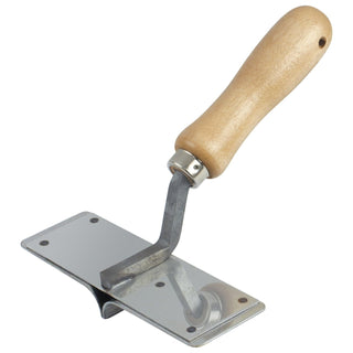 Kraft Tool CF409 2"x6" 1/2"R 1/2"D 3/4"W Stainless Steel Curb Jointer with Wood Handle