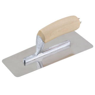 Kraft Tool PL627 8" x 3" (203x76mm) Stainless Steel Venetian Trowel with Wood Handle