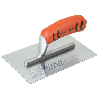 Kraft Tool PL406PF 8" x 3" Swedish Stainless Steel Midget Finishing Trowel with Camel Back ProForm Handle