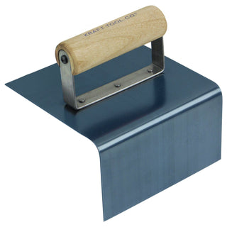 Kraft Tool CF591 6" x 6" x 3-1/2" 1/2"R Blue Steel Outside Step Tool with Batter with Wood Handle