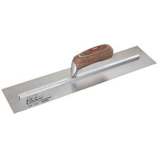 Kraft Tool CFE216 Elite Series Five Star 14" x 3" Carbon Steel Cement Trowel with Laminated Wood Handle