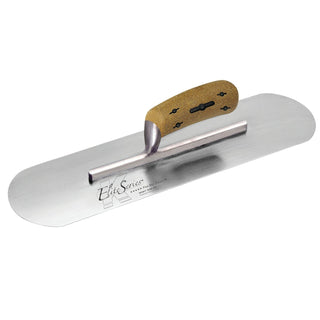 Kraft Tool CFE438K Elite Series Five Star 16" x 4" Carbon Steel Pool Trowel with Cork Handle on a Short Shank