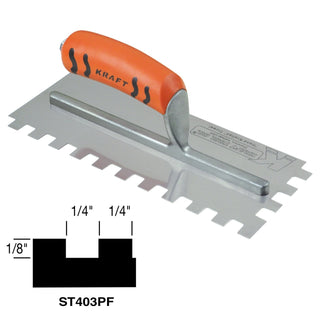 Superior Tile Cutter ST403PF 1/4" x 1/8" x 1/4" Square-Notch Trowel with ProForm Handle