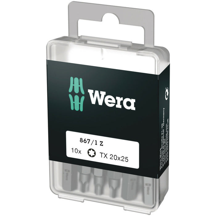 Wera 867/1 DIY TORX® bits, TX 30 x 25 mm, 10 pieces