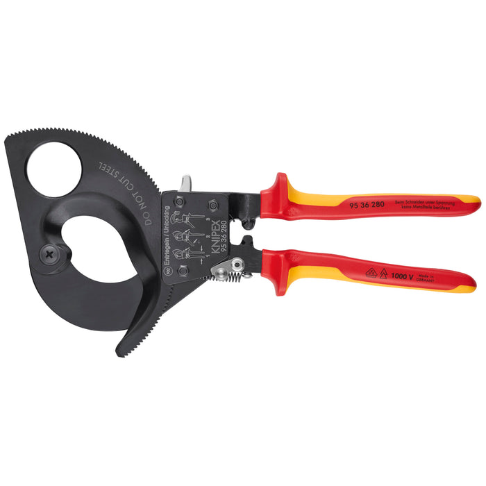 Knipex 95 36 280 SBA 11" Ratcheting Cable Cutters-1000V Insulated