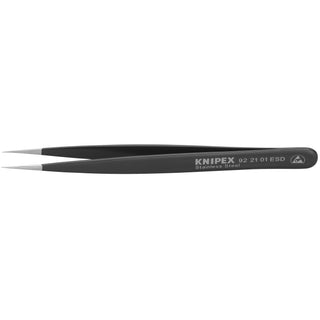 Knipex 92 21 01 ESD 5" Stainless Steel Gripping Tweezers-Needle-Point Tips-ESD