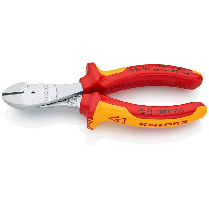 Knipex 74 06 160 6 1/4" High Leverage Diagonal Cutters-1000V Insulated