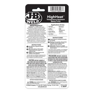 J-B Weld 8297 HighHeat Epoxy Putty, 2 oz.