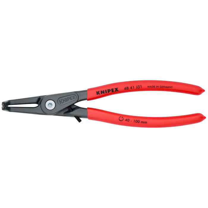 Knipex 48 41 J31 8 1/4" Internal 90° Angled Precision Snap Ring Pliers-Limiter