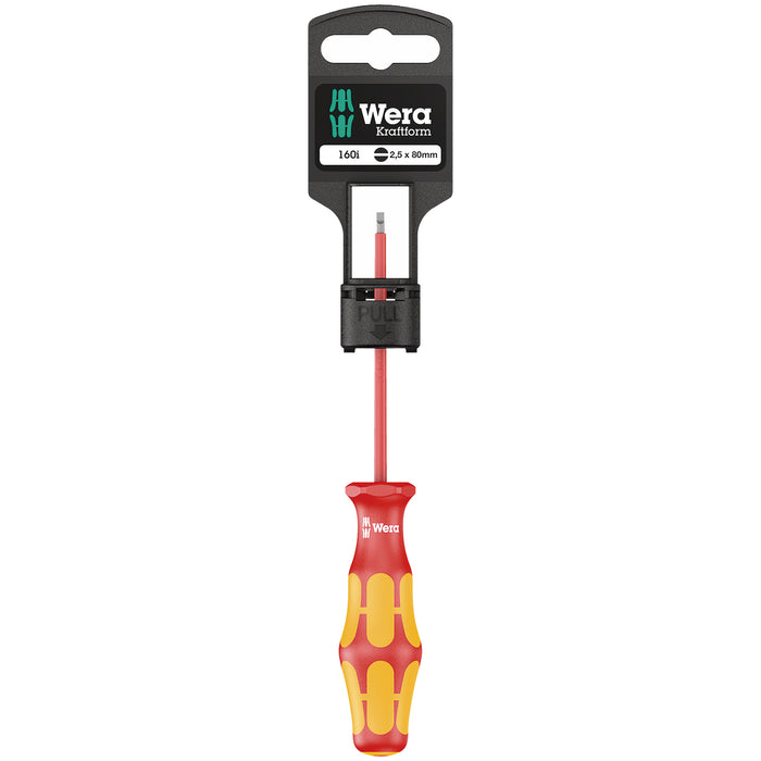 Wera 160 i SB VDE Insulated screwdriver for slotted screws, 0.4 x 2.5 x 80 mm