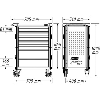 Hazet 179NXL-8/317 Tool Trolley Assistent, 317 Tools