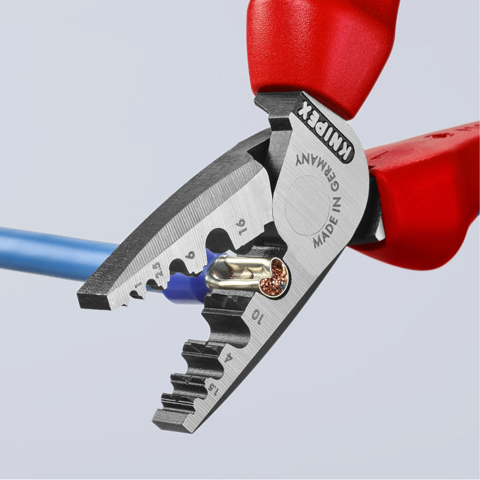 Knipex 97 72 180 7 1/4" Crimping Pliers for Wire Ferrules