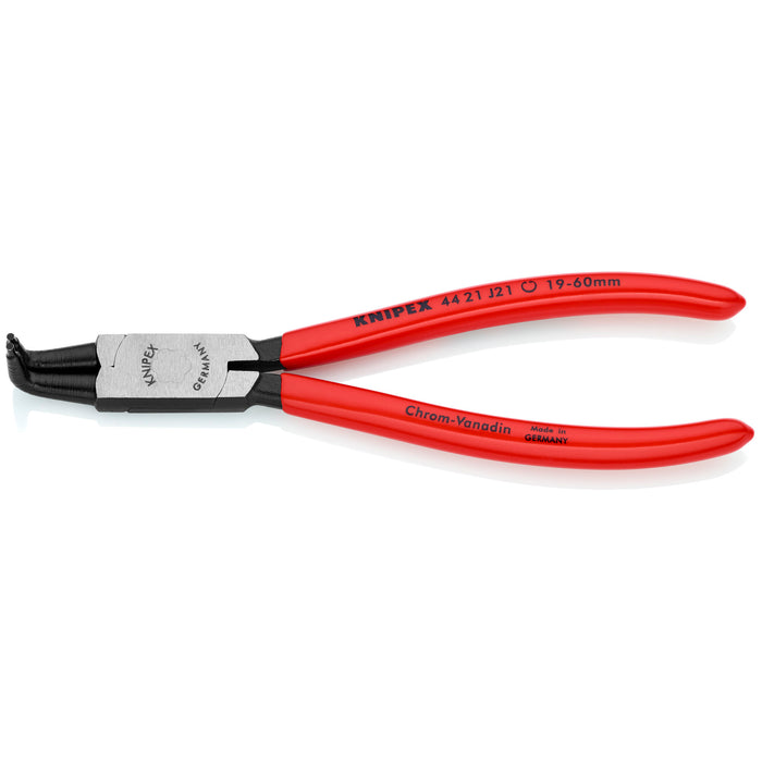 Knipex 44 21 J21 6 3/4" Internal 90° Angled Snap Ring Pliers-Forged Tips