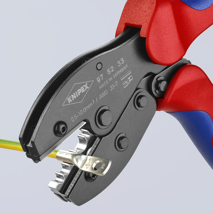 Knipex 97 52 33 8 1/2" Crimping Pliers For Non-insulated Crimp Terminals, Tube and Compression Cable Lugs