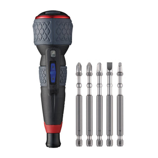 Vessel Tools 220USBP5U BALL GRIP Adjustable Speed Rechargeable Screwdriver Plus with Bit Set, 5 Pc.