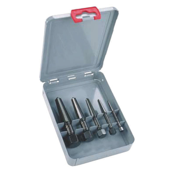 Knipex 9R 471 901 3 Screw Extractor Double Edged Set 5 Parts (Size 1-5 In Metal Case)