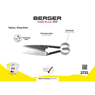 Berger Tools 2721 Shear, Heart Spring, 5.5 Inch Blade, 11.8 Inch