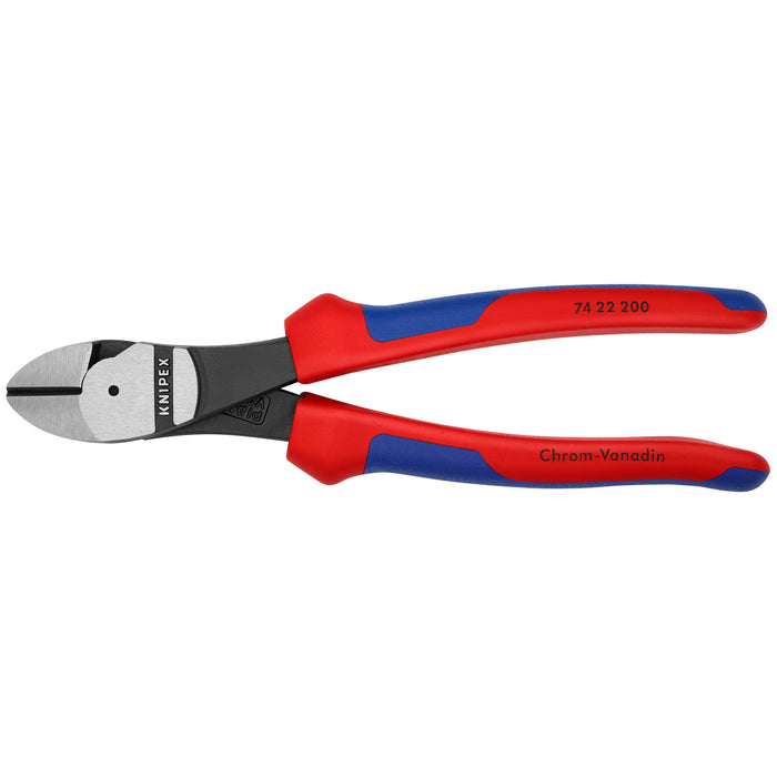 Knipex 74 22 200 8" High Leverage 12° Angled Diagonal Cutters