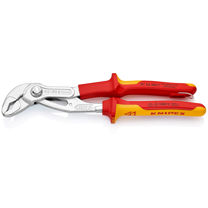 Knipex 87 26 250 T 10" Cobra® High-Tech Water Pump Pliers-1000V Insulated-Tethered Attachment