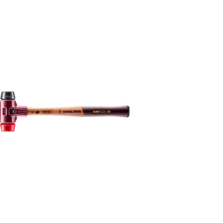 Halder 3026.030 Simplex Mallet with Black Rubber and Red Plastic Inserts  / Cast Iron Housing and Wood Handle