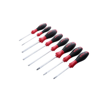 Wiha Tools 30289 SoftFinish Slotted / Phillips / Square Cushion Grip Screwdriver Set, 8 Pc.