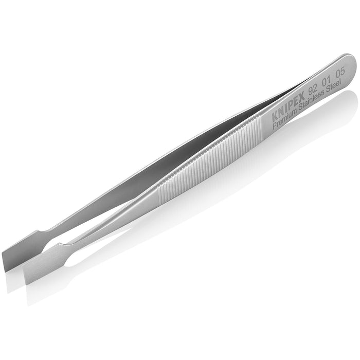 Knipex 92 01 05 4 3/4" Premium Stainless Steel Gripping Tweezers-Blunt Tips