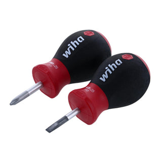 Wiha Tools 31190 #1 + 4mm 2 Piece SoftFinish Stubby Slotted/Phillips Set