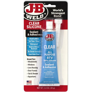 J-B Weld 31310 Clear Silicone Sealant & Adhesive, 3 oz.