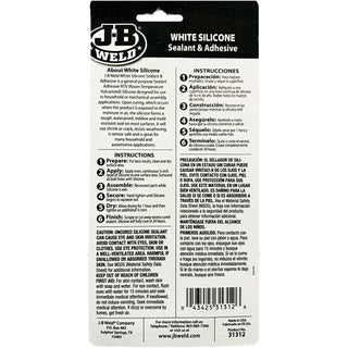 J-B Weld 31312 White Silicone Sealant & Adhesive, 3 oz.