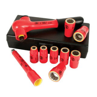 Wiha Tools 31493 10 Piece Insulated 3/8" Drive SAE Socket Box Set