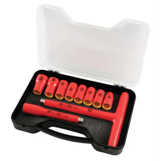 Wiha Tools 31595 10 Piece Insulated T-Handle Socket Set 3/8" Drive - Metric