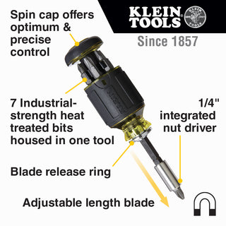 Klein Tools 85515 Multi-Bit Screwdriver and Nut Driver Set, 3 Pc.