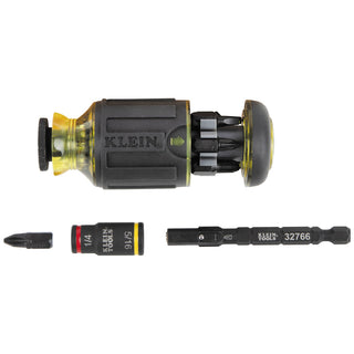 Klein Tools 32308F 10-in-1 Impact-Rated Stubby Driver Set with Flip Socket