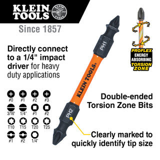 Klein Tools 32315HD 15-in-1 Ratcheting Impact-Rated Multi-Bit Torsion Zone Screwdriver