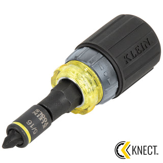 Klein Tools 32561HDRT KNECT 7-in-1 Ratcheting Impact-Rated Stubby Screwdriver & Nut Driver