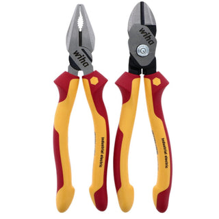 Wiha Tools 32862 2 Piece Insulated Combination Pliers and BiCut Compound Cutters Set