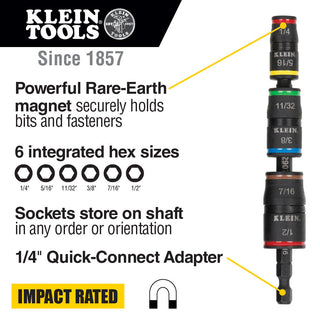 Klein Tool 32907 7-in-1 Impact Flip Socket Set