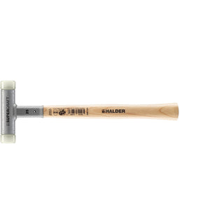 Halder 3366.025 Supercraft Dead Blow, Non-Rebounding Hammer with Nylon Face Inserts Steel Housing and Hickory Handle