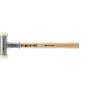 Halder 3366.030 Supercraft Dead Blow, Non-Rebounding Hammer with Nylon Face Inserts Steel Housing and Hickory Handle