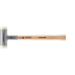 Halder 3366.035 Supercraft Dead Blow, Non-Rebounding Hammer with Nylon Face Inserts Steel Housing and Hickory Handle