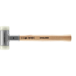 Halder 3366.045 Supercraft Dead Blow, Non-Rebounding Hammer with Nylon Face Inserts Steel Housing and Hickory Handle