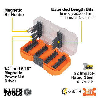 Klein Tools 33800 Impact Driver Bit Set, 35 Pc.